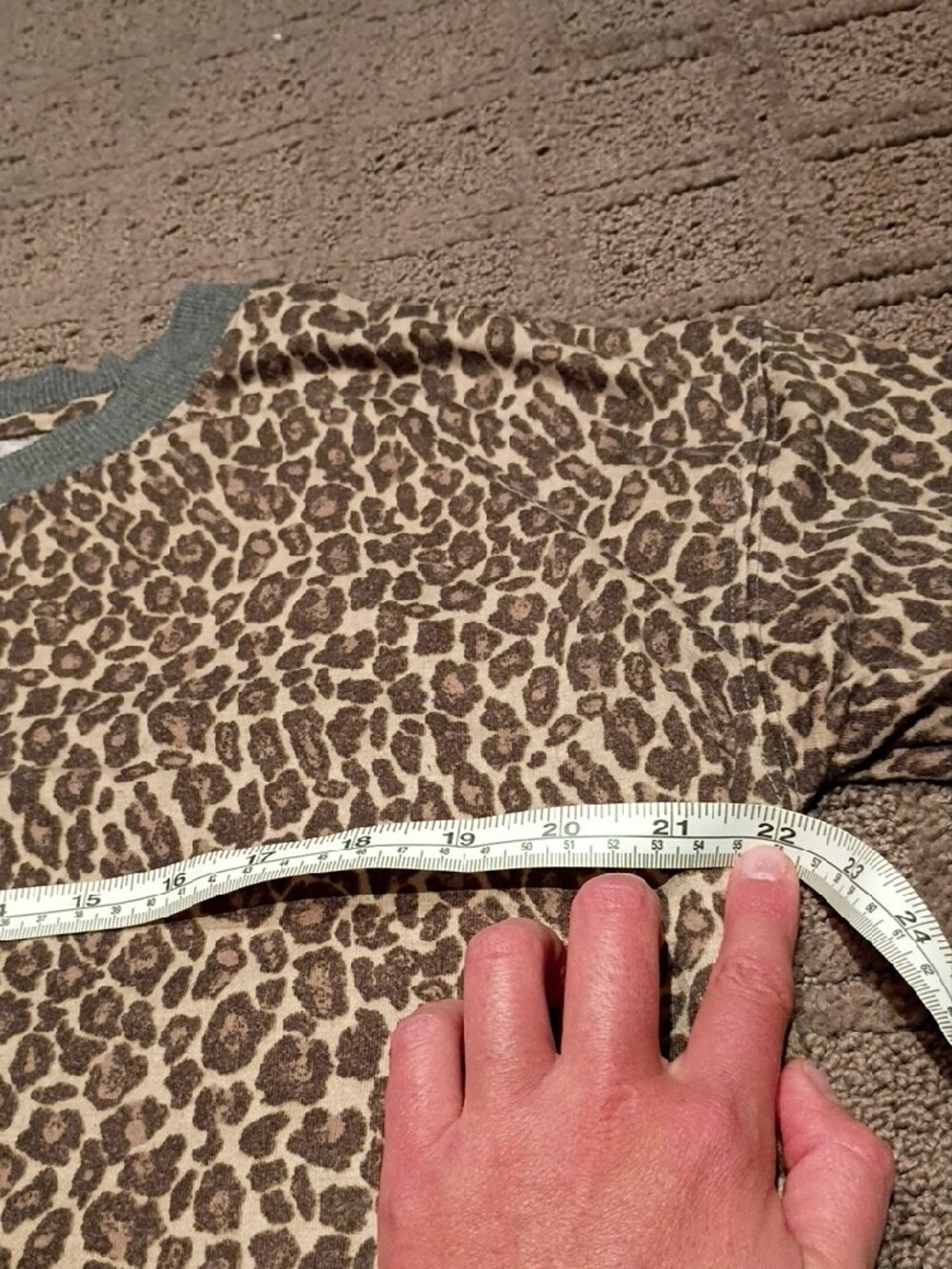 Splendid Leopard Print Crewneck Sweater with Gray Trim - Picture 6 of 6